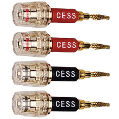 CESS-220 Pin Banana Plug to 4Mm Female Banana Jack/Speaker Wire, 4 Pack