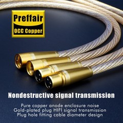 Pair OFC Copper Conductor Audio Balanced XLR Cable HiFi Interconnect Signal Wire