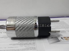 1Set AC Pure copper Platinum rhodium Power Plug Connector EU IEC Female Carbon