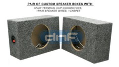 1 PAIR 2 TOTAL CUSTOM 6-1/2″ SQUARE SPEAKER BOX 6.5 INCHES – SHIPS FREE TODAY!