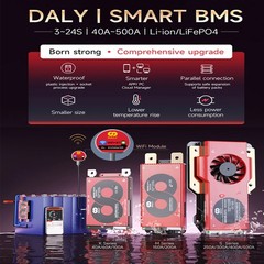 Daly Wifi BMS 4S-20S 12V-72V Li-ion LiFePo4 40A-500A Smart BMS +BT Module Lot