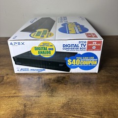 NEW Apex Digital DT250 Digital TV Converter Box Analog Pass-Through DTV