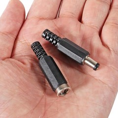 100/10Pcs 2.1*5.5mm DC Power Plug Jack Adapter DC Power Connector Male & Female