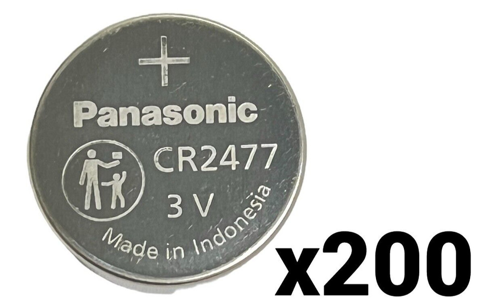 200 PANASONIC CR2477 BULK CR 2477 3V LITHIUM COIN CELL BATTERY EXP 2032