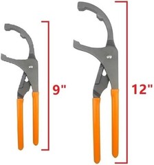 Oil Filter Wrench Set, (L: 9″ & 12″, Jaw Capacity: 44mm-95mm) Oil Fi Size: 912