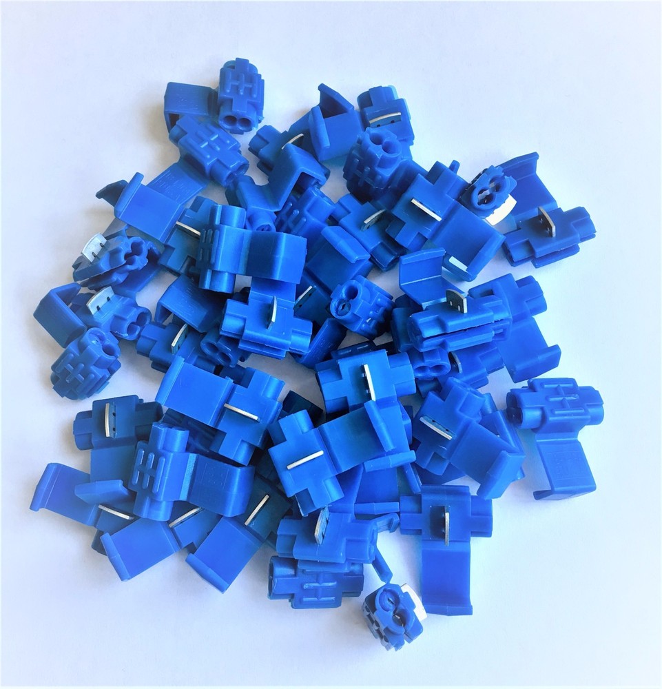 U.S.A. Blue Solderless Wire Quick Splice Connector – 14-16 Gauge – 50 Pack
