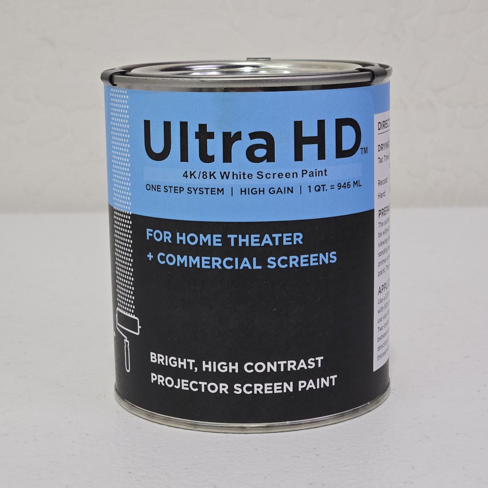 Ultra HD 4K White Paint Theater Projector Screen Paint 1 Quart (946 ML)