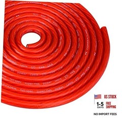 Conext Link 10 ft Frost Red 1/0 Gauge Amplifier Power Ground Wire 0 GA Battery