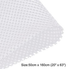 White Speaker Mesh Grill Stereo Fabric Dustproof 50cm x 160cm 20″ x 63″