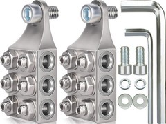 12-Way 10AWG Up to 4/0 AWG Gauge Battery Terminal Connectors, Top Post Silver