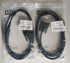 Lot 2 x HDMI to DVI-D Single Link 18+1 PIN Display C2G 42516 Male/Male HDTV6.6Ft