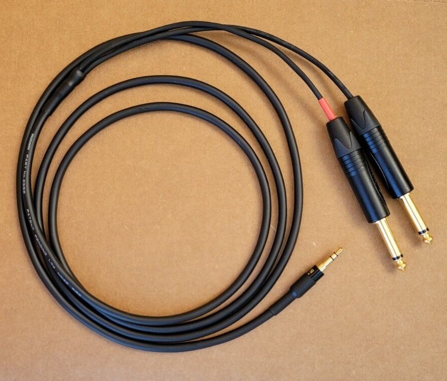 1’FT-25FT Mogami Y cable Aux Audio 3.5mm Stereo Male to Neutrik Dual 1/4 L-R