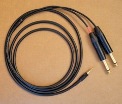 1’FT-25FT Mogami Y cable Aux Audio 3.5mm Stereo Male to Neutrik Dual 1/4 L-R