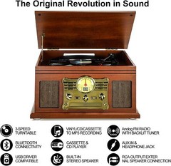 10-in-1 Bluetooth Record Player Multifunctional 3-Speed Turntable Vinyl Record