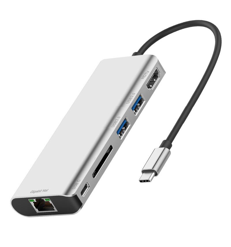 USB 3.0 HUB SD Card Reader Gigabit Ethernet Video Converter Adapter PC Laptop