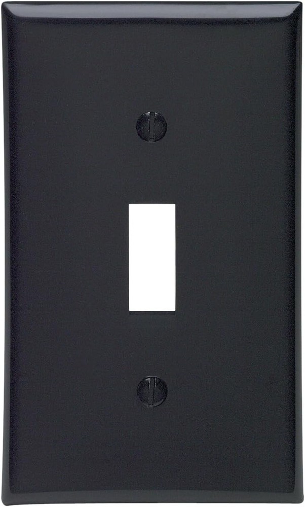 Leviton 1-Gang Toggle Device Switch Wallplate, 1 Count (Pack of 1), Black