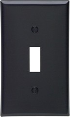 Leviton 1-Gang Toggle Device Switch Wallplate, 1 Count (Pack of 1), Black