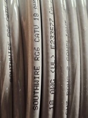 Southwire 56918345 500-Feet Dual Shields Type RG 6/U 18 AWG Coaxial Cable; White