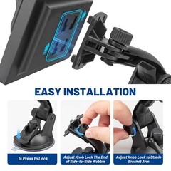 EWAY 4-Hole Direct Fit Suction Cup Mount for Backup Camera 4.3″/5″ Black