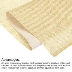 Pale Yellow Speaker Mesh Grill Stereo Fabric Dustproof 50cm x 150cm 20″ x 59″