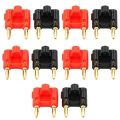 10PCS Dual Banana Plugs 4mm Gold Speaker Connector for Amp Safe Reliable