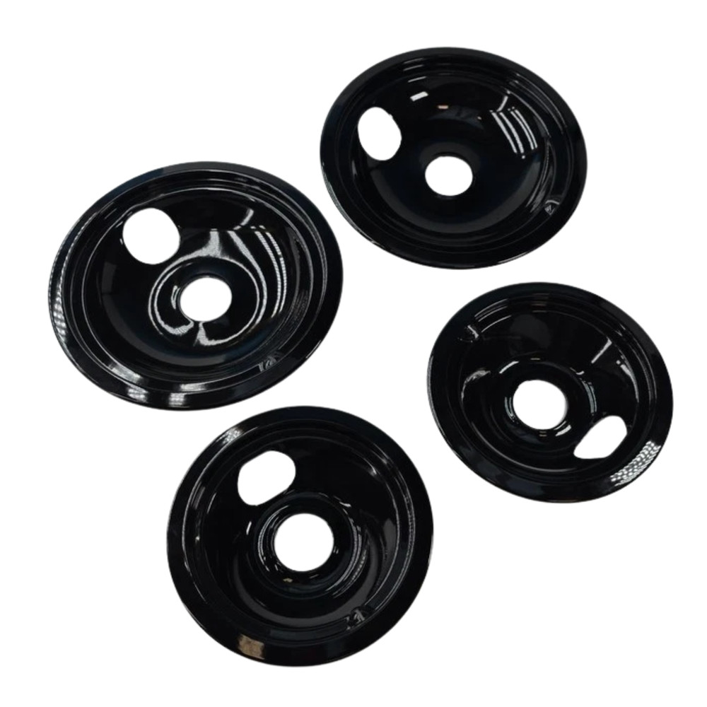 N/A GE OEM Black Porcelain Drip Pan Set 1-Yr Warranty