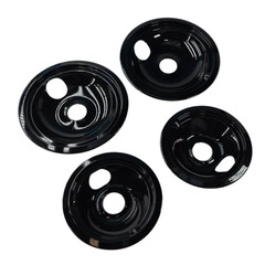 N/A GE OEM Black Porcelain Drip Pan Set 1-Yr Warranty