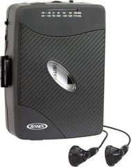 Jensen SCR-75 Personal Stereo Cassette Player – AM/FM – Stereo Earbuds (Black) [