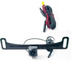 Black Universal Backup Camera License Plate Bracket for Enhanced Vehicle Safety