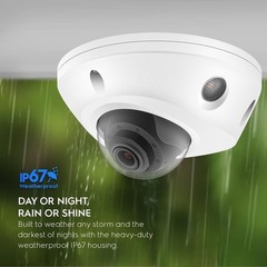 4K 8MP Mini Low Profile Dome PoE IP Camera Indoor 98 Ft Night Vision 2.8mm