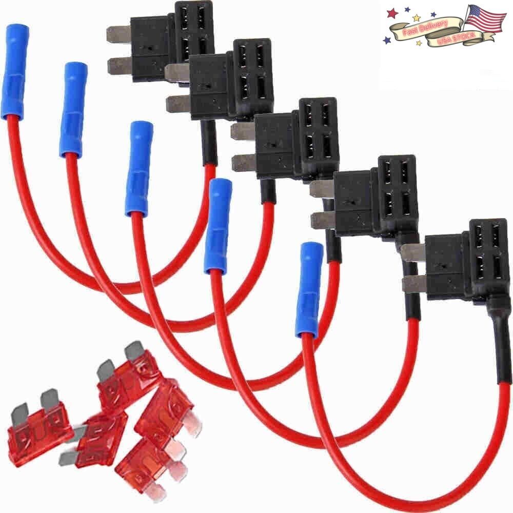 (5PCS) ATO ATC Add A Circuit Fuse Tap Piggy Back Standard Blade Fuse Box Holder