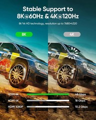 8K 4K 10K HDMI Cable 48Gbps 1.5FT/0.5M, Ultra High Speed 2.1 1.5feet