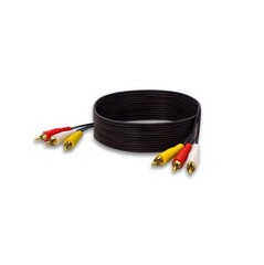 SatelliteSale AV Male to Male 3 RCA Audio Video Composite Cable Black (100 feet)