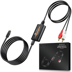 192kHz Optical to RCA Cable 7ft – Digital to Analog Audio DAC Converter for TV