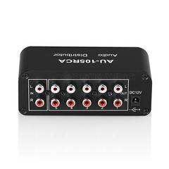 Mini 1-IN-5-OUT Audio Switcher Box HiFi Stereo RCA Audio Splitter / Selector