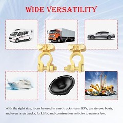 2PCS Positive & Negative Battery Terminal Connectors,Brass Battery Cable Ends…
