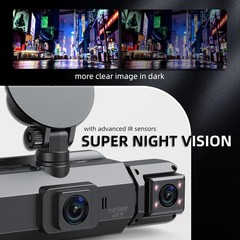 360 Degree View 4 Channel Dash Cam Front and Rear Inside Left Right, Dash Camera