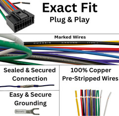 POWER WIRE HARNESS FOR KENWOOD KDC-MP2035 KDCMP2035 KIT WITH CONNECTORS