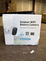 rohs SmartCam Outdoor Wi-Fi Battery Camera 4 Pack AI Event Detection