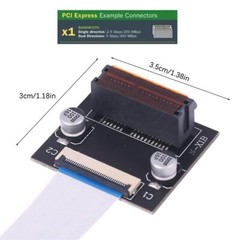 10cm 90° Low Profile PCI-E Express 1X Slot Riser Card Extender Flex Ribbon Cable