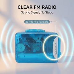 Portable Cassette Player Transparent Retro For Music Lovers ABS Easy To Use