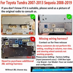Android 15 Carplay Car Stereo Radio GPS NAVI 4+64GB For Toyota Tundra 2007-2013