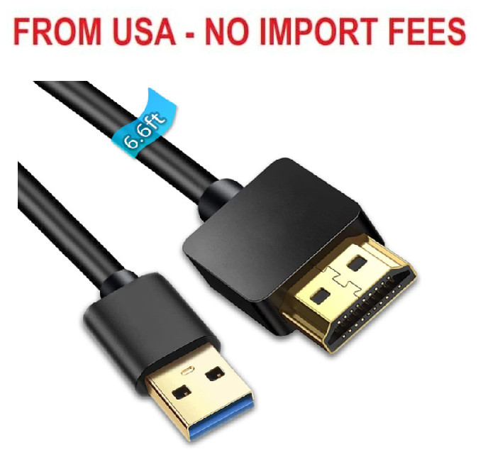 USB to HDMI Adapter Cable, USB 3.0 to HDMI Cable Male HD 1080P Monitor Display A