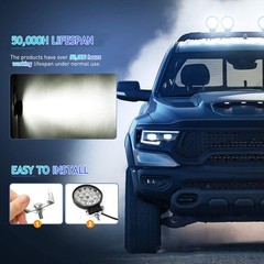 4PCS Led Round Work Light Bar 4.5″ Flood Spot Pods Offroad Fog Driving ATV Truck