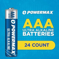 AAA Alkaline Batteries 24 Pack Powermax Battery 10 Year Shelf Life Long Lasting