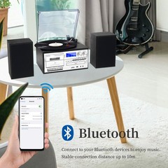 10 in 1 Vintage Record Player with External Speakers, 3 Speed Turntable with …