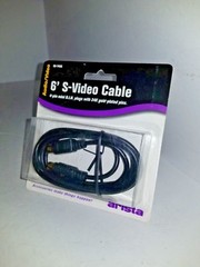 NEW ARISTA 6FT 6 FOOT S-VIDEO CABLE 4 PIN D.I.N W/ 24K GOLD CONNECTORS Q18
