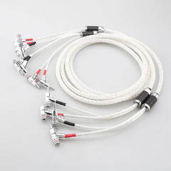 Pair Silver Plated HiFi Audio Bi-wire Speaker Cable Banana Plug Loudspeaker Cord
