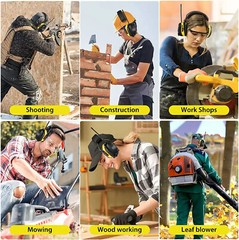 Bluetooth FM Radio Headphones with Digital Display 30Db Hearing Protection Safe