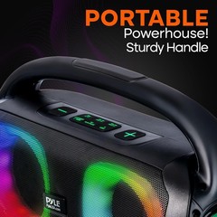 Pyle Wireless Portable LED Bluetooth Boombox Speaker FM Radio 160W Dual Speakers
